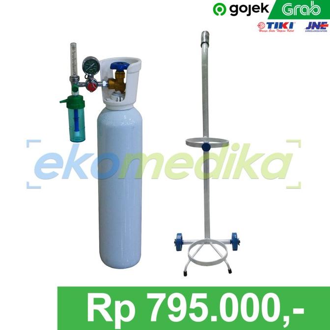 Jual Tabung Oksigen 1m3 Regulator Selang Troli Set Lengkap And Murah Shopee Indonesia 