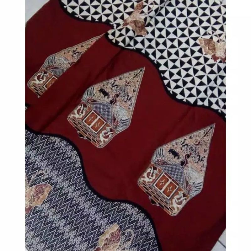 Jual Kain Batik Solo Motif Slobok Gunungan Warna Maroon Primissima