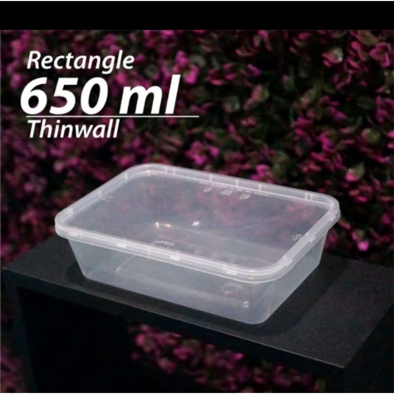 Jual Thinwall Reqtangle 650ml Isi 25pcs Thinwall Persegi 650ml Food