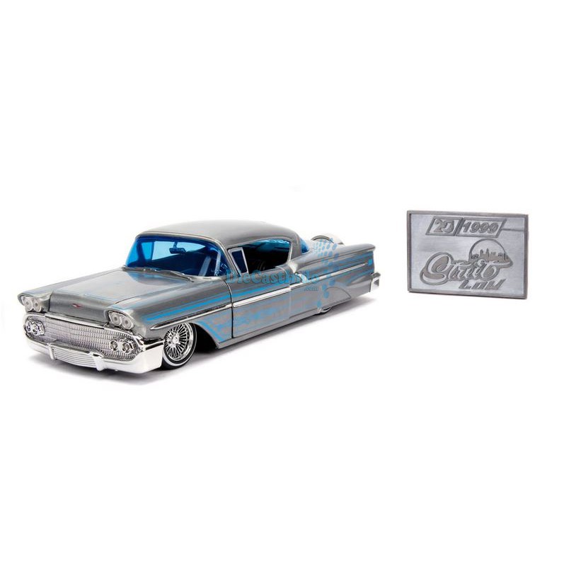 ミニカー JADA TOYS 1/24 1958 Chevy Impala Hardtop 1958 Chevy Impala SS Hard Top, Black with White - Jada 98921