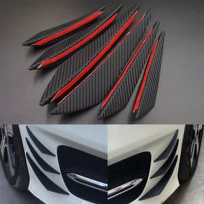4-Piece Carbon Effect Bumper Splitter Canard Set For Ford – With Hardware 2 thumbnail image