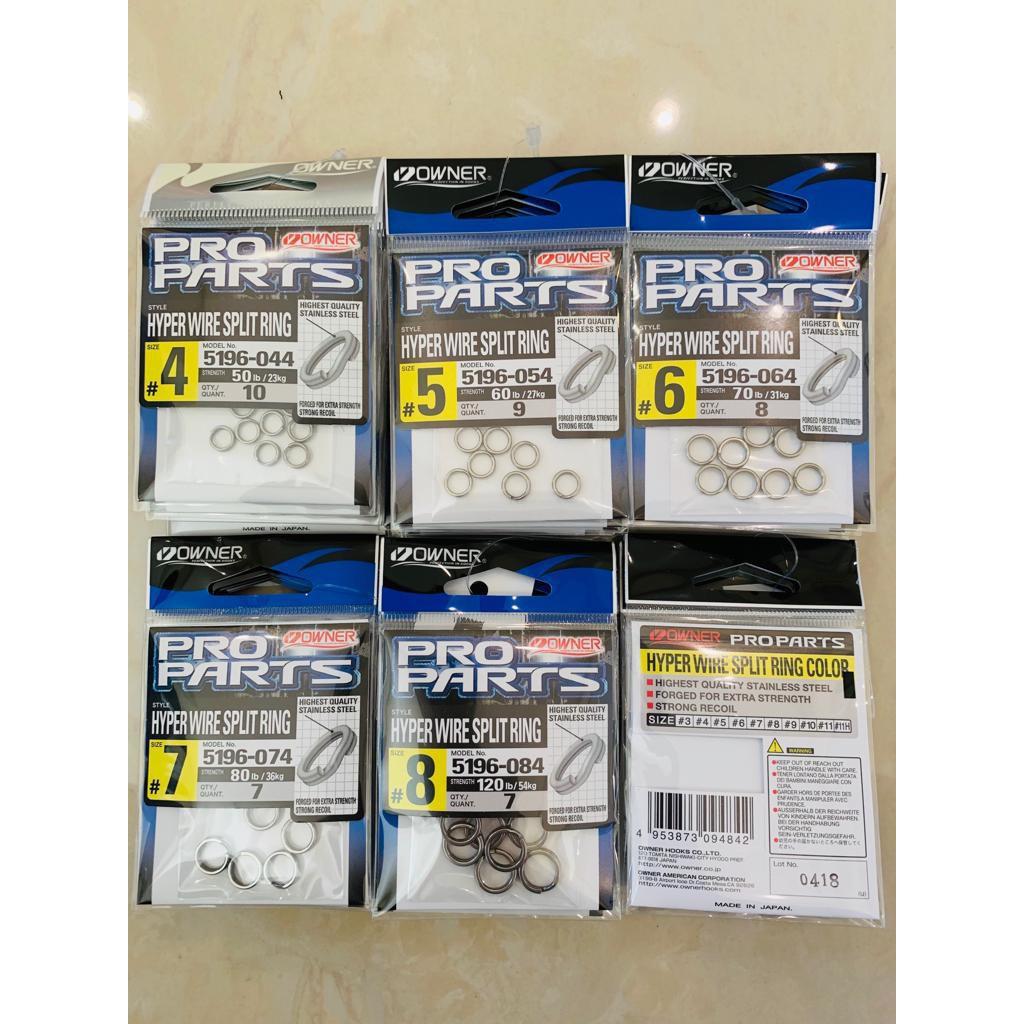 Owner 5196-021 Black Chrome Split Rings – Size 2, 37lb Test – Pack Of 16