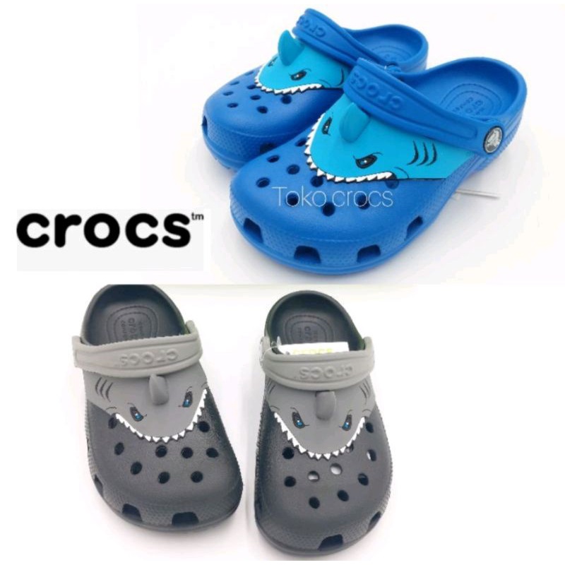 Jual Crocs Anak Anak Shark / Crocs anak Fun lab sharks / shark tanduk ...