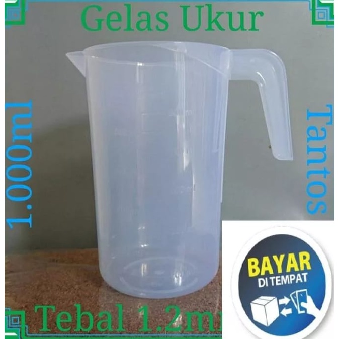 Jual Gelas Takar Gelas Ukur Plastik Takaran Air 1000ml Shopee Indonesia 6503