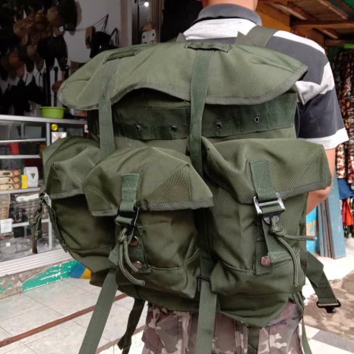 Jual Ransel Korea Hijau TNI Ransel Tempur TNI | Shopee Indonesia