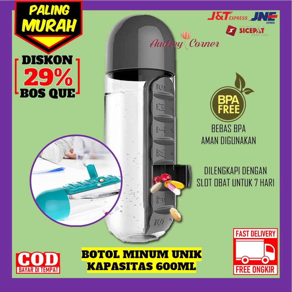 Jual Botol Minum Tumbler Pil Obat Medicine Vitamin Organizer Bpa Free ...