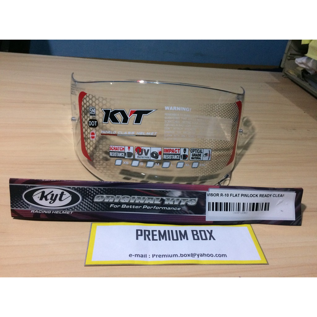 Jual Visor KYT R10 Flat Clear with PIN TOP / KYT RC7 / KYT K2 RIDER