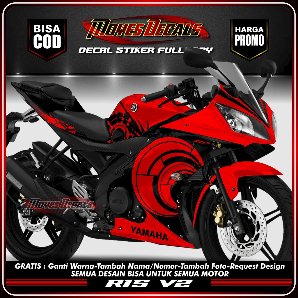 Jual Cod Bayar Di Tempat Decal Stiker R15 V2 Fulll Body Motor Yamaha R15 V2 Decal Vareasi