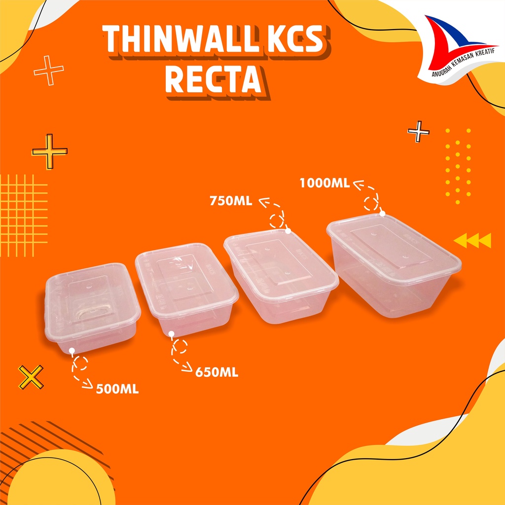 Jual Thinwall Kcs Recta 1000 Ml 750 Ml 650 Ml 500 Ml Kotak Plastik