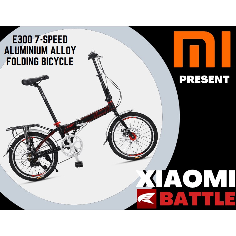 SEPEDA XIAOMI BATTLE E300 7 SPEED ALUMINIUM ALLOY FOLDING BICYCLE