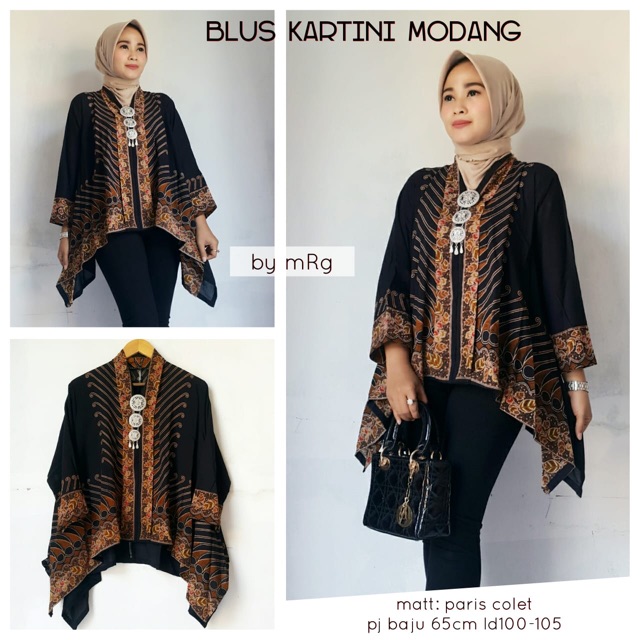 Jual Blus Kartini Modang MRG atasan batik pakaian wanita batik modern ...
