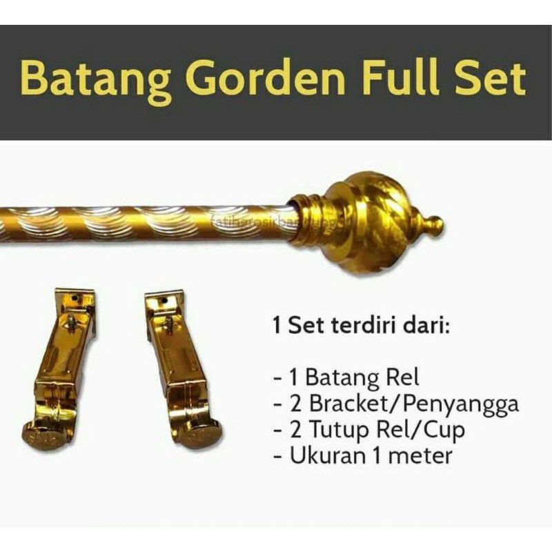 Jual [1 Meter] Besi Gorden / Batang Gorden Full Set 1 Meter | Shopee ...