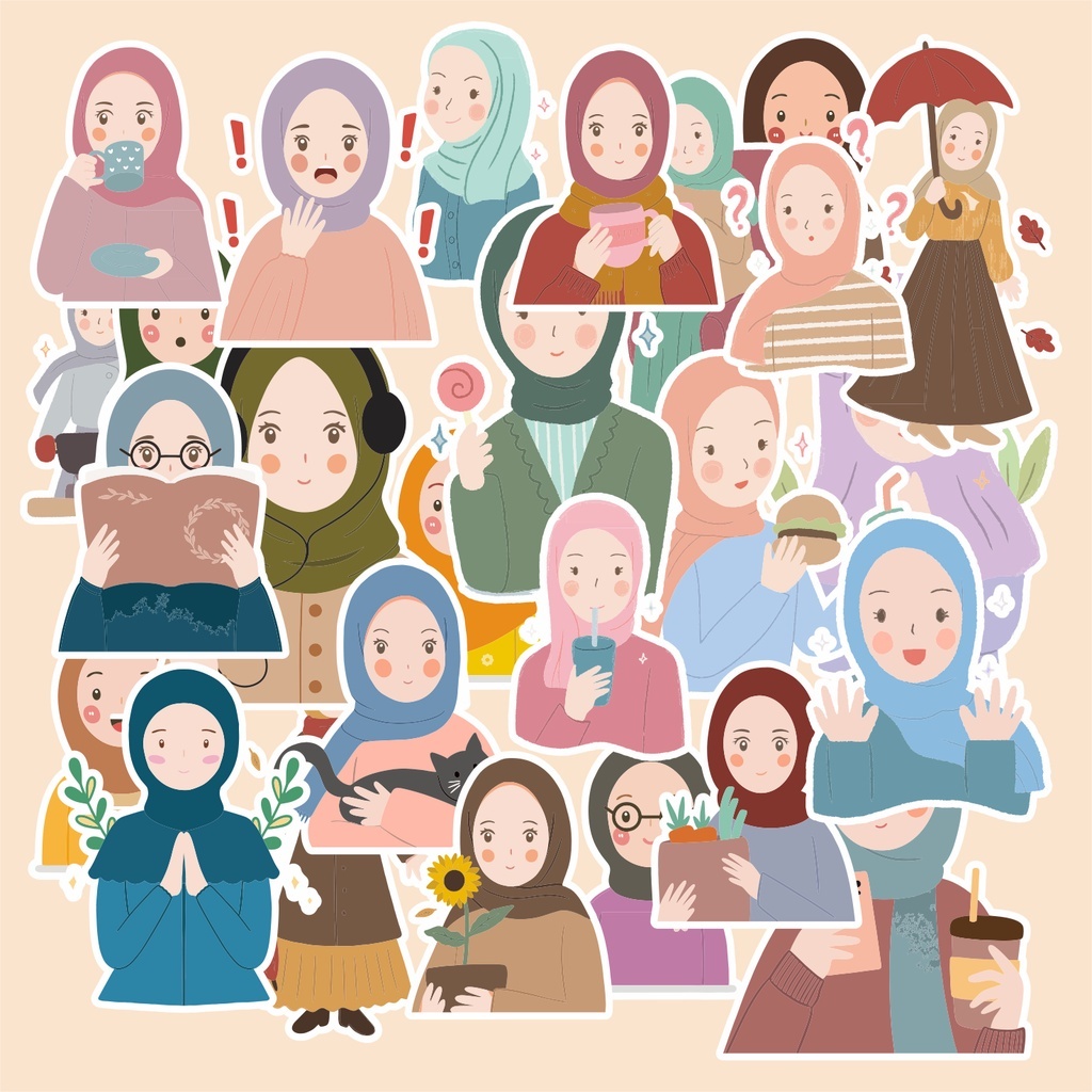 Jual Stiker Hijab Cute / Stiker Hijab Lucu Wanita | Shopee Indonesia