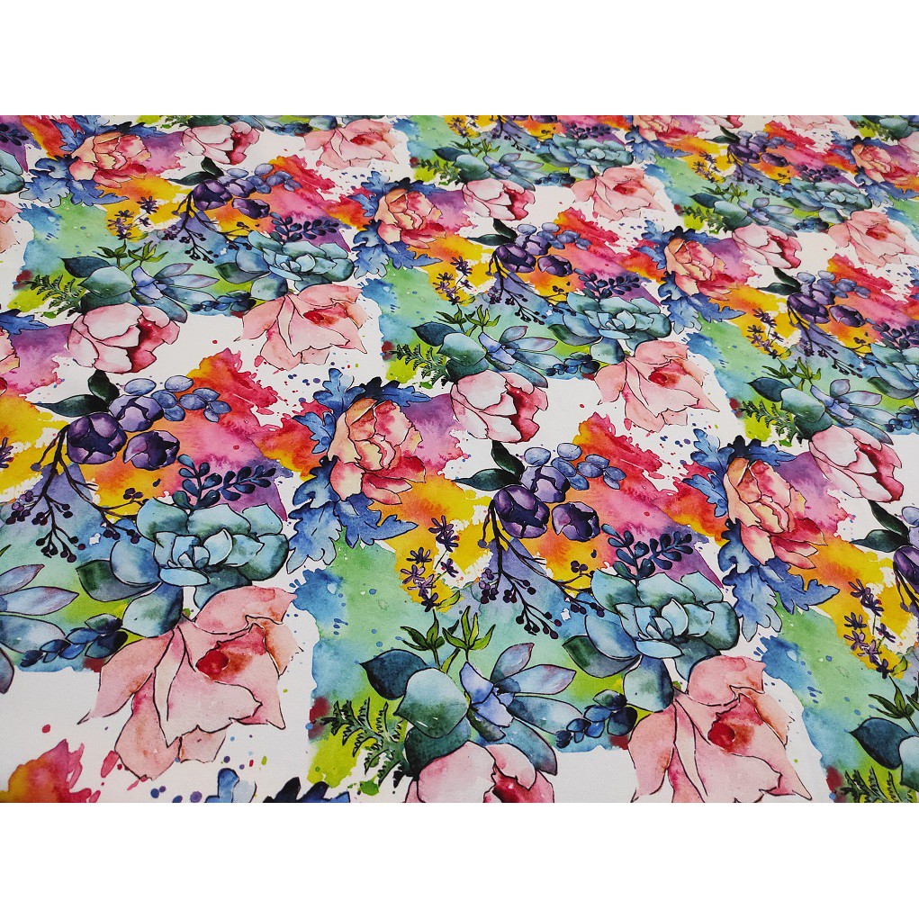 Jual Kain Print Bunga Sutra / Kain Sutra Mosscrepe / woolpeach ...