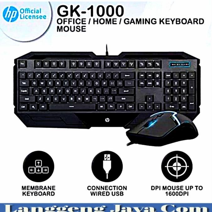 Jual Keyboard+Mouse Gaming HP GK1000 Original Keyboard+ mouse USB ...