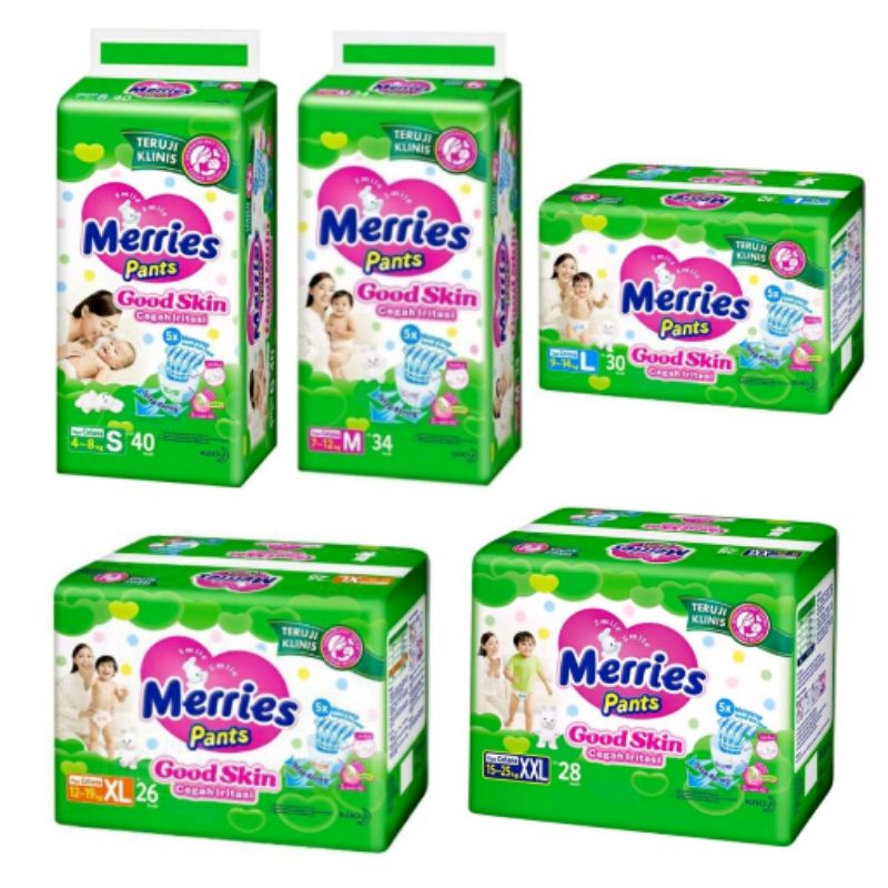 Jual MERRIES PANTS GOOD SKIN S40 / M34 / L30 / XL26 / XXL28 POPOK ...