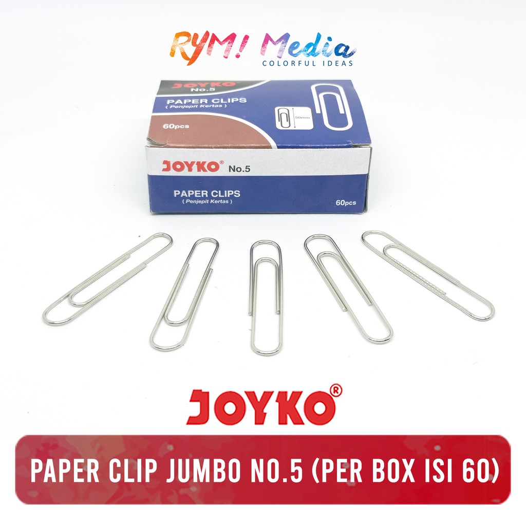 Jual Joyko Jumbo Clip No 5 Klip Penjepit Kertas Besar No5 Per Box 50mm Shopee Indonesia 3138