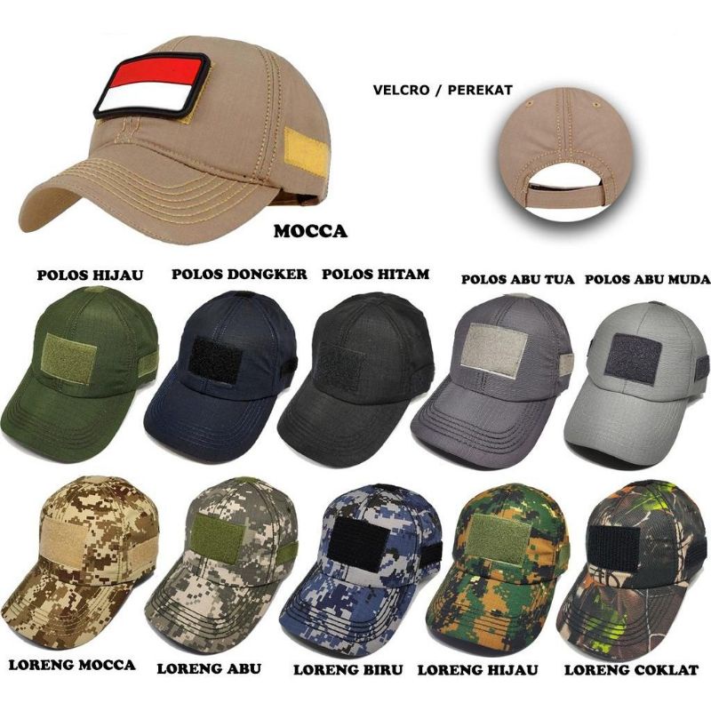 Jual Topi Tactical Velcro Topi Komando Topi Lapangan Topi Loreng ...