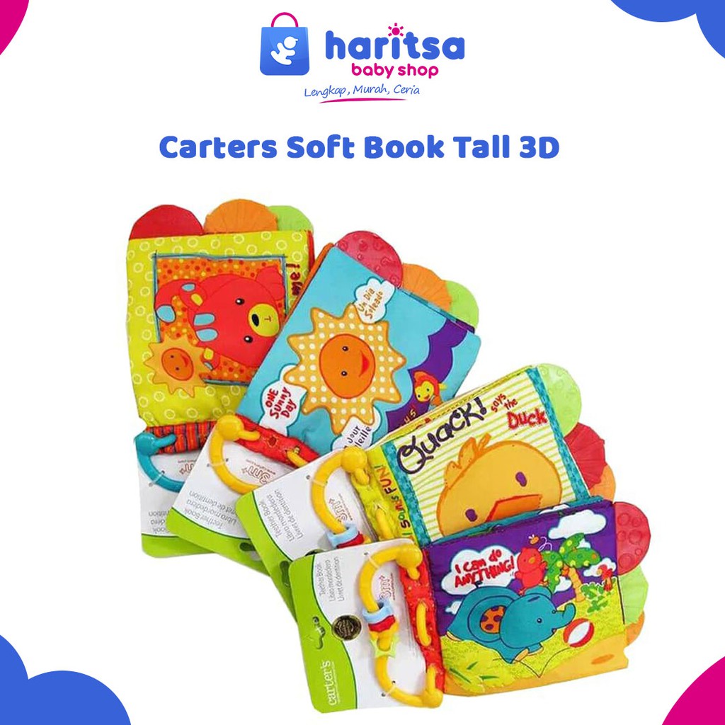 Jual Buku Kain Edukasi Bayi 2IN1 Cloth Book + Teether Bayi / Soft book