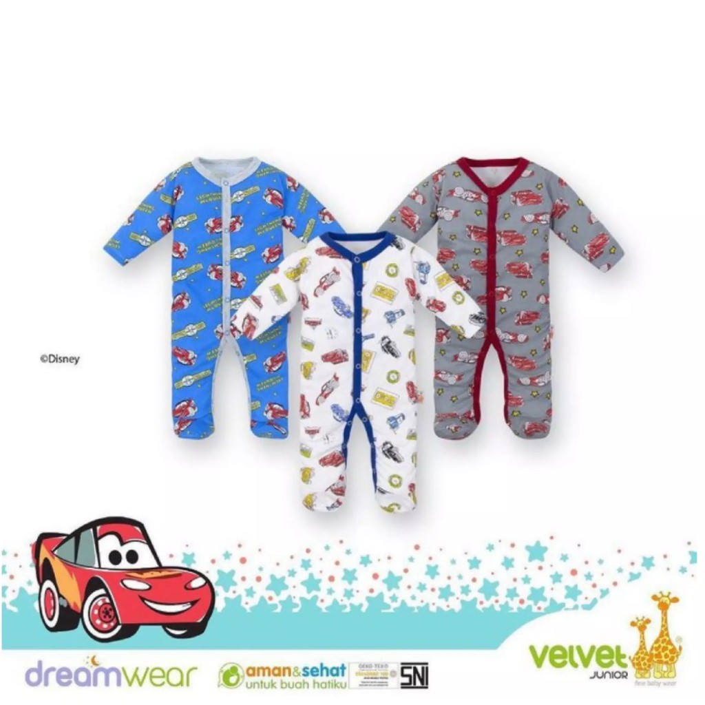 Jual SNI Sleepsuit Dreamware Velvet Junior Isi 3pcs Sleepsuit anak