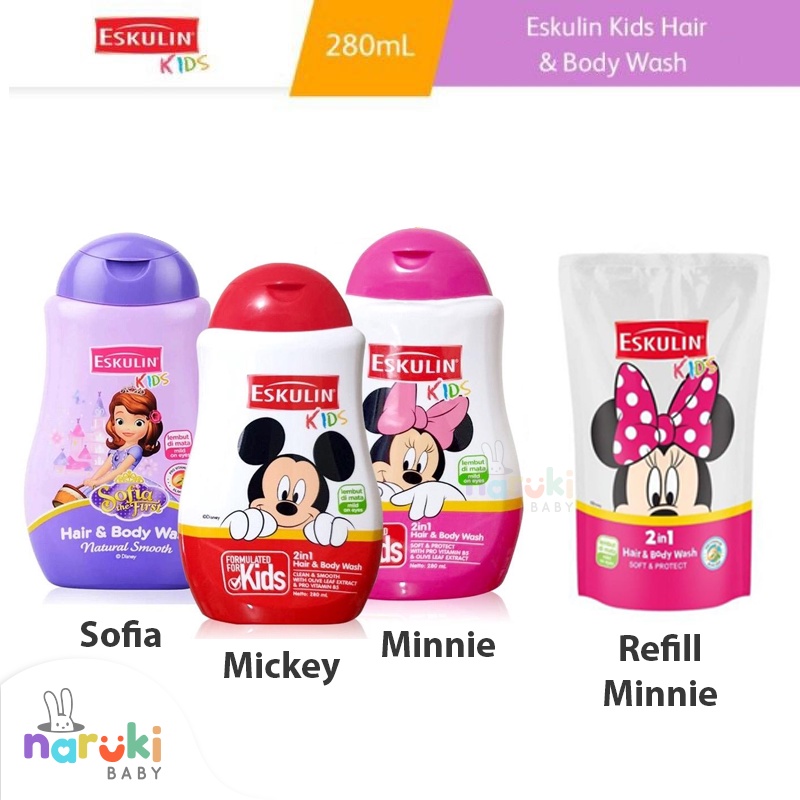 Jual Eskulin Kids Hair And Body Wash 280ml Shampoo & Sabun Anak ...