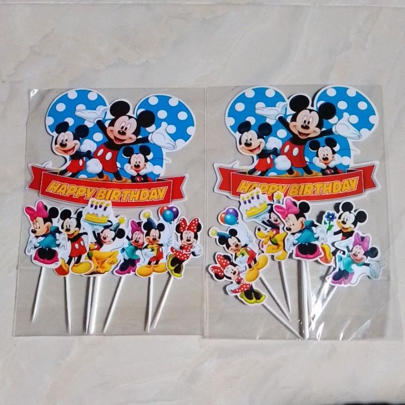 Jual Topper ulang tahun/hiasan kue tart MIKI MOUSE | Shopee Indonesia