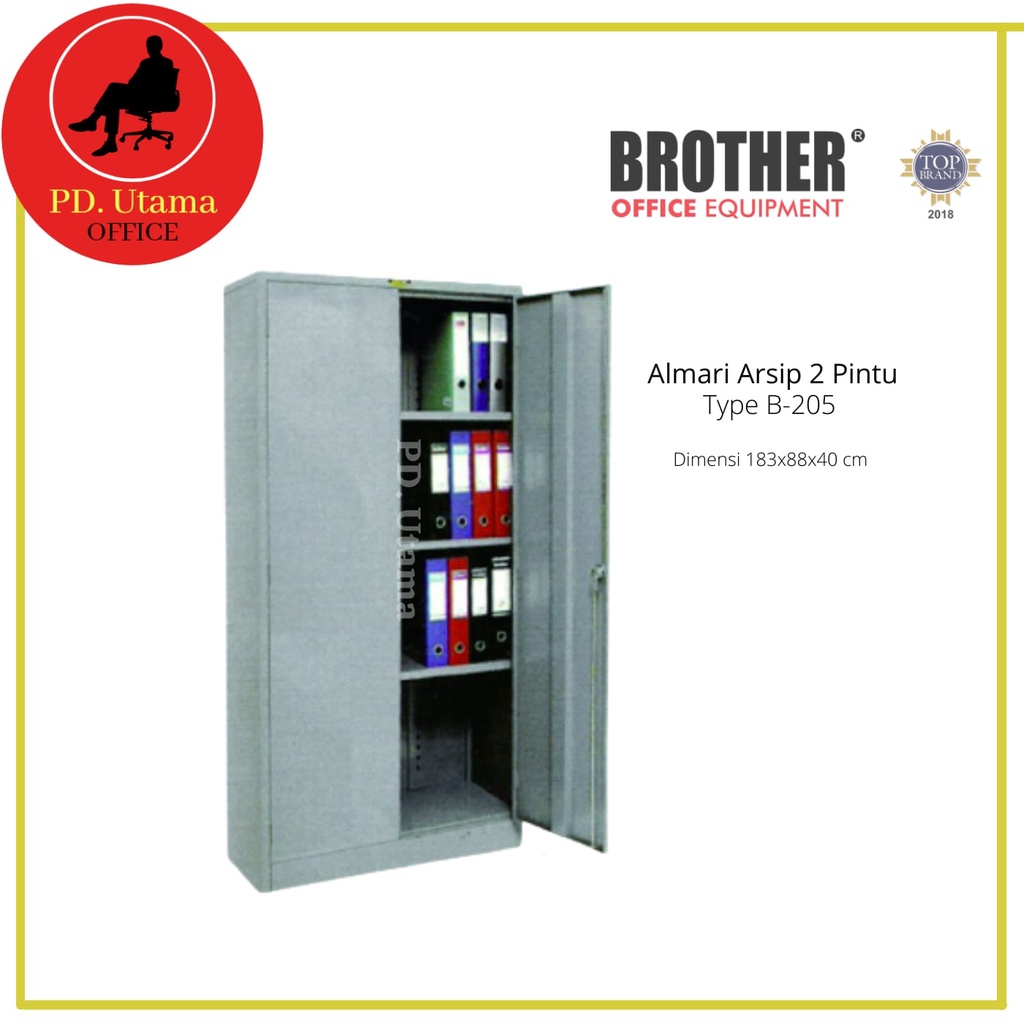 Jual Lemari Tinggi Besar 2 Pintu Brother B-205 Lemari Arsip Besi Kantor ...