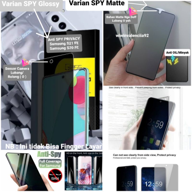 Jual Tempered Glass Anti SPY Privacy Glossy/Matte Samsung S21FE/S20FE