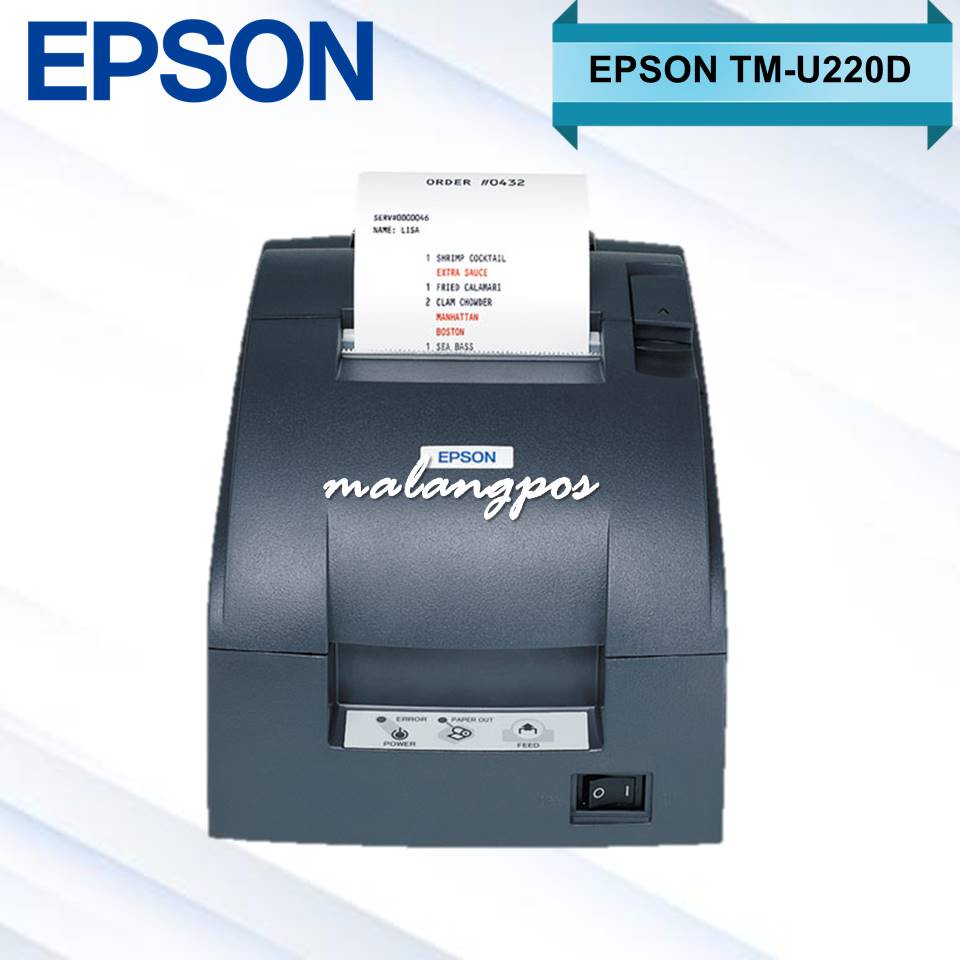 Jual PRINTER KASIR PRINTER STRUK 76 MM DOT MATRIX EPSON TMU-220D USB ...