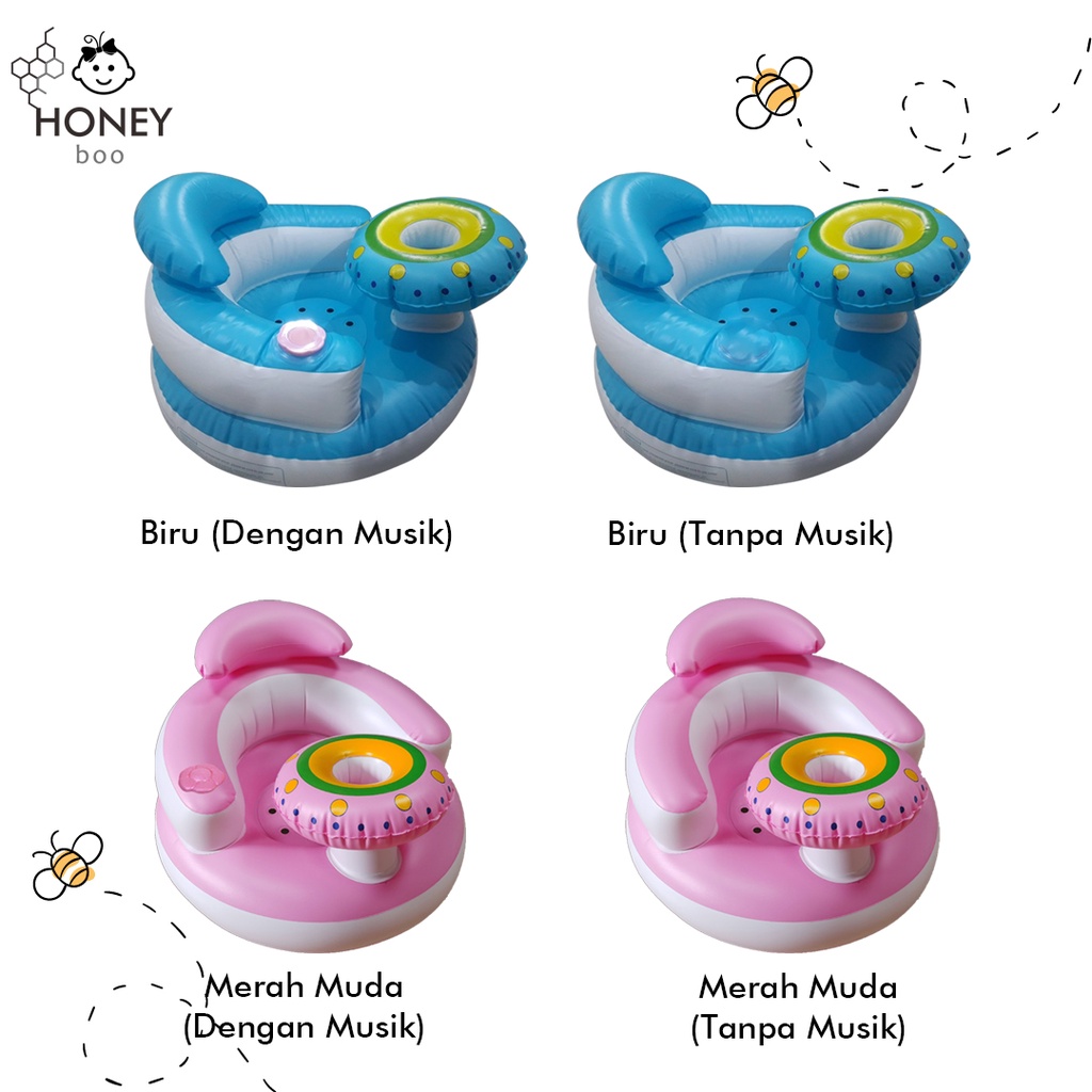 Jual Honey Boo Kursi Sofa Tiup Ada Musik Tempat Duduk Bayi Balon Motif Meja bundar Fitur Pompa