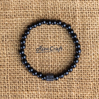 Jual Gelang Tasbih Butir Keren Pria Wanita Batu Hitam Kristal Black Onyx Asli Akik Alam