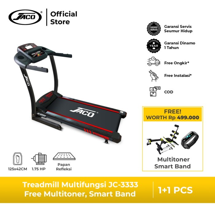 Jual Alat Fitness Treadmill Elektrik Jaco JC3333 Shopee Indonesia