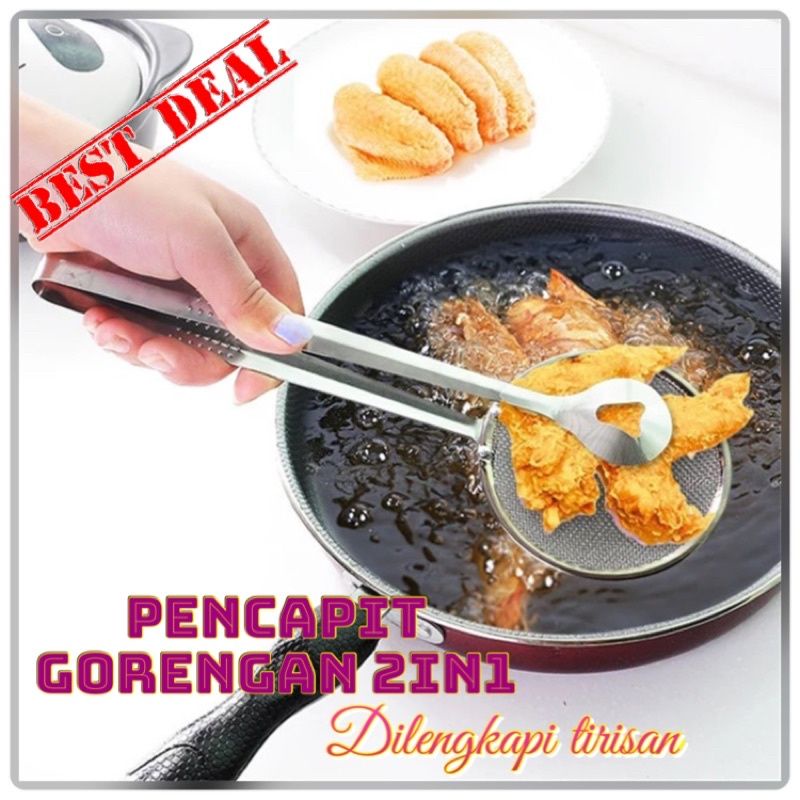 Jual Saringan Pencapit Jepitan Gorengan 2 in 1 Dengan Tirisan ...