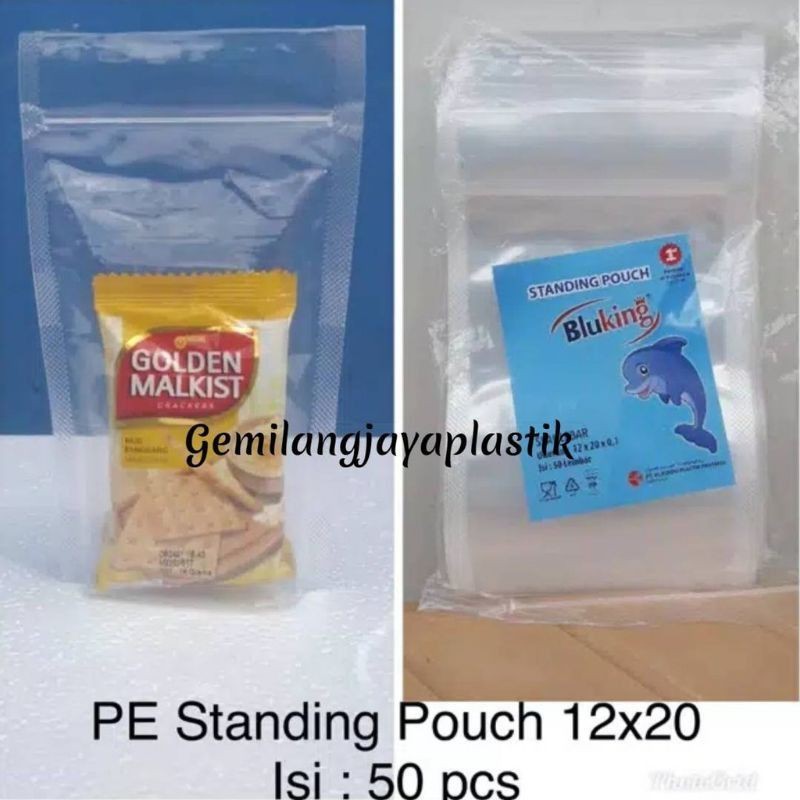 Jual Isi 50pcs Plastik Standing Pouchplastik Kemasan Snackplastik Klip Berdiri Double Seal 2554