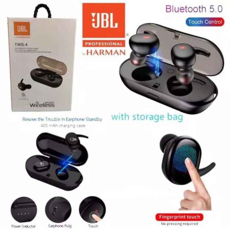 Jual Headset Bluetooth JBL TWS 4 V5.0 Wireless Touch Control