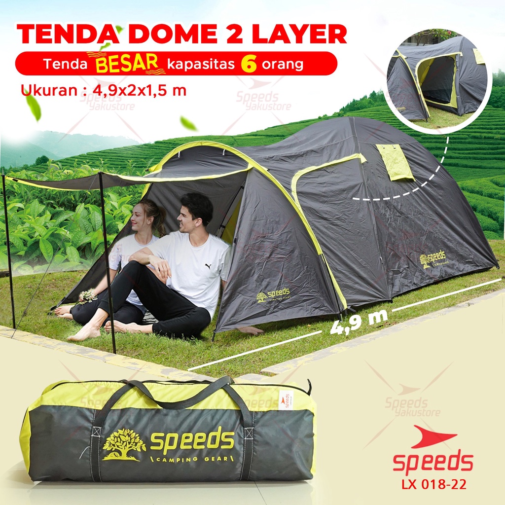 Jual Speeds Tenda Camping Dome Kapasitas 6 Orang Tenda Kemah Gunung Camping Tent Outdoor Indoor 3803