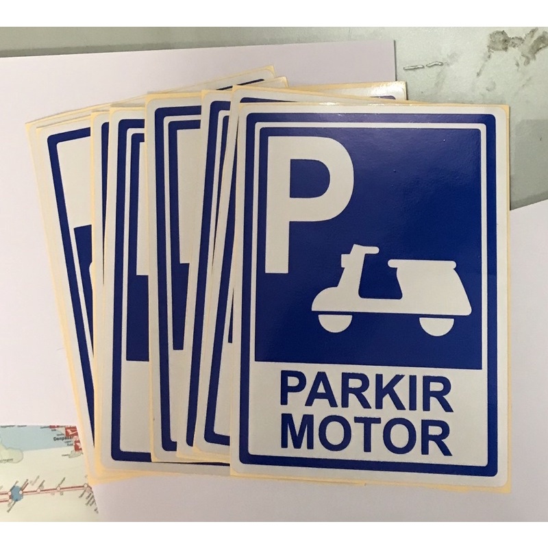 Jual Rambu Sign Sticker Parkir Motor Jalan Raya Menyala Lampu Mobil