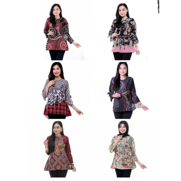 Jual Seragam Atasan Wanita Baju Batik Kantor BIG SIZE JUMBO M Sampai ...