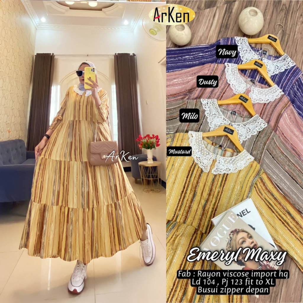 Jual EMERIL / EMERYL MAXI DRESS ORIGINAL ARKEN | Shopee Indonesia