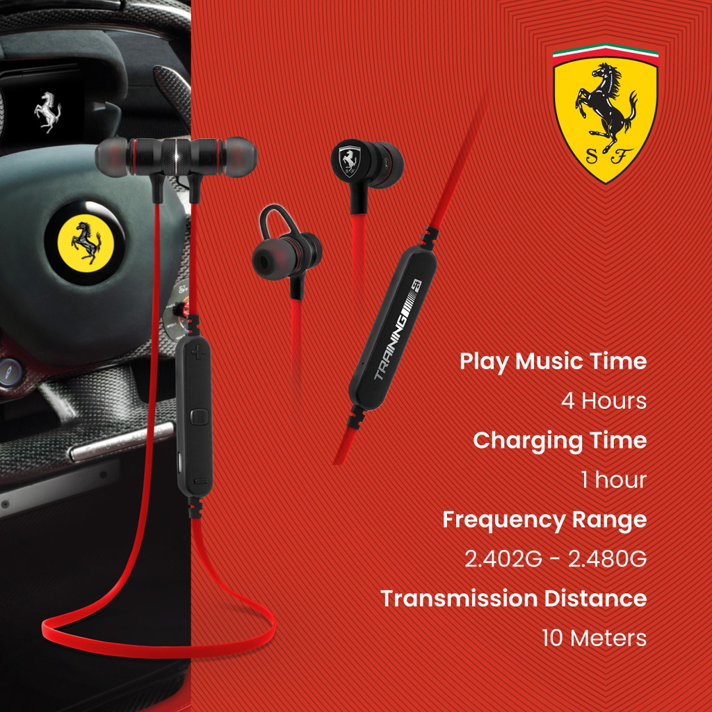 Jual Ferrari Earphone Earphones Bluetooth Training Shopee Indonesia