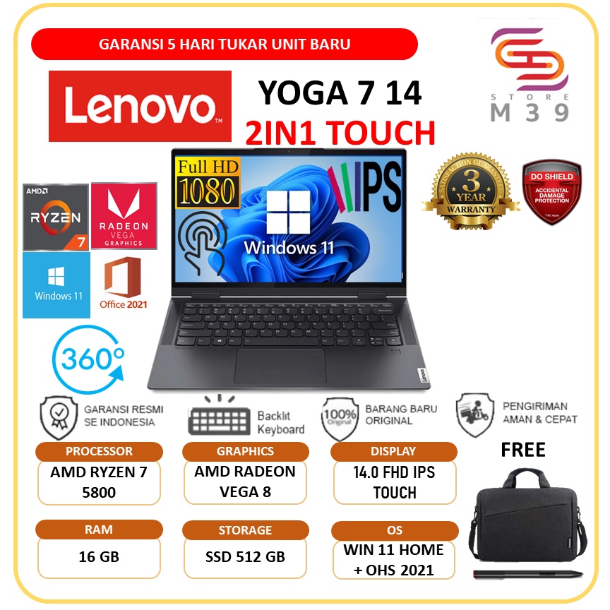 Jual Laptop Lenovo Yoga In Touch Ryzen Ram Gb Ssd Gb