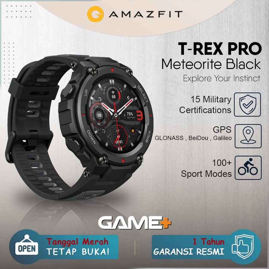 Jual AMAZFIT T-REX PRO SMARTWATCH MILITARY GRADE BERGARANSI RESMI 1