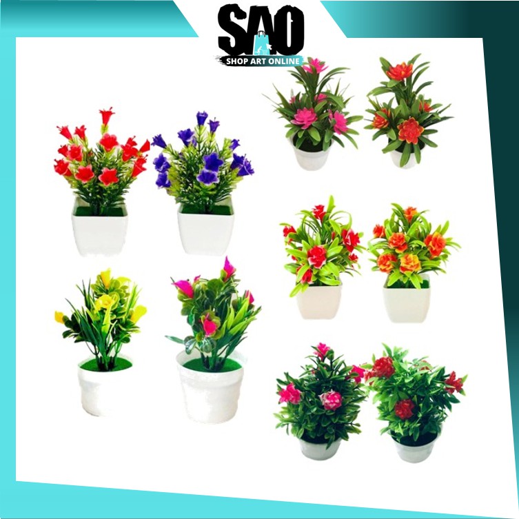 Jual SAO - Tanaman Hias Mini / Pot Bunga / Bunga Hias Plastik / Ornamen