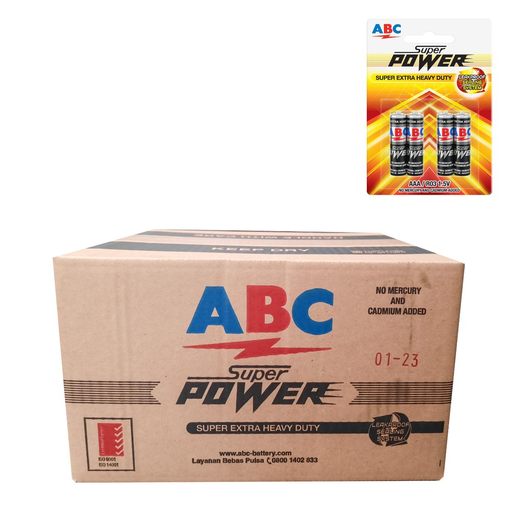 Jual ABC Baterai R03 (A3) SPW 4B (1 Karton isi 144 Hanger) | Shopee ...