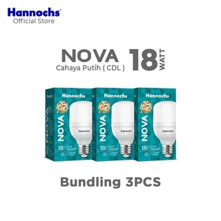 Hannochs Lampu Bohlam LED Nova 18W Cahaya Putih Paket isi 3pcs