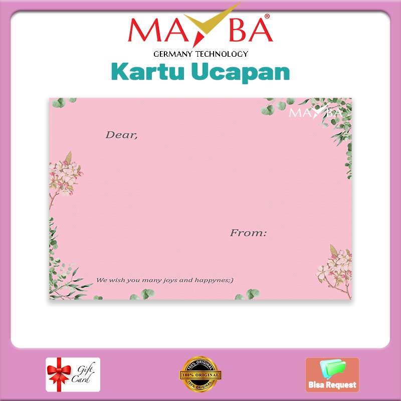 Jual Mayba - Kartu Ucapan Kado Polos Pernikahan / Ulang Tahun / Gift
