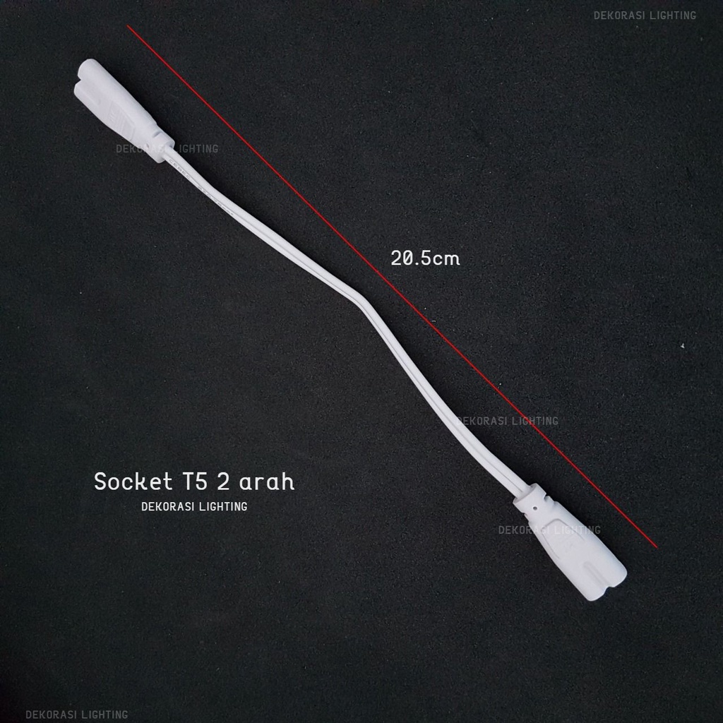 Jual Socket/ soket T5 sambungan fiting kabel 2 lampu konektor 8 dekor ...