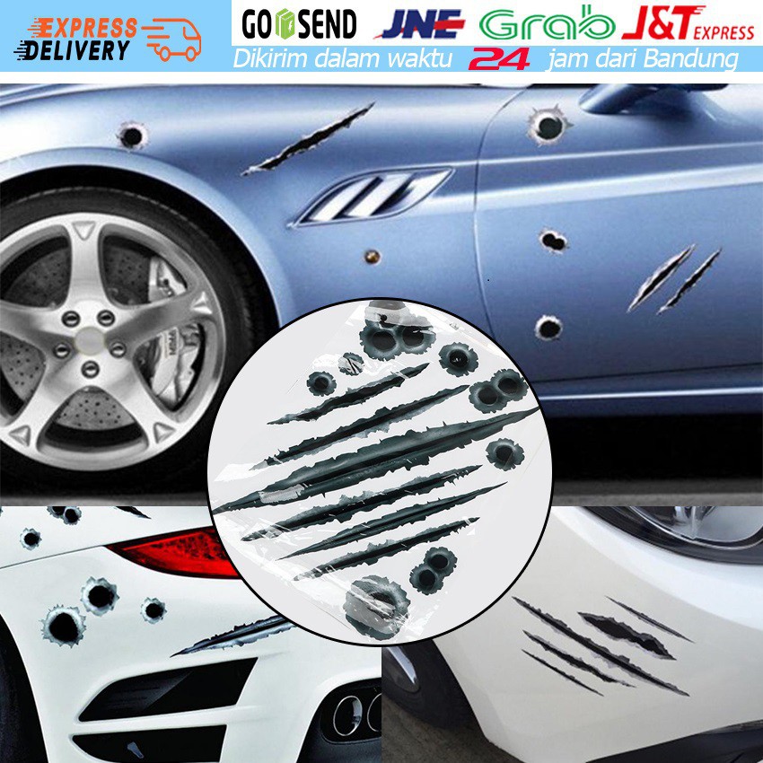 Jual Stiker 3D Lubang Peluru Besar Stiker Cakaran Untuk Mobil Sepeda ...