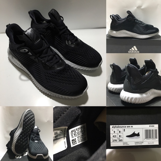 Jual 100 Original sepatu Adidas running Alphabounce em m BY4264 black Shopee Indonesia