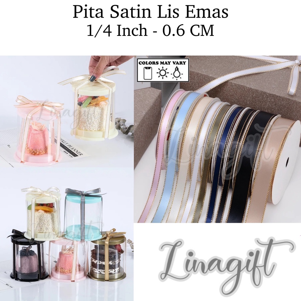 Jual Rol Yard Pita Satin List Emas Mm In Cm In Silk Sateen Gift Ribbon